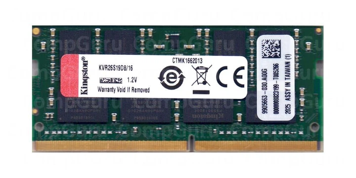 Б/В Оперативна пам'ять для ноутбука Kingston DDR4 16GB 2666MHz SO-DIMM PC4-2666 (KVR26S19D8/16)