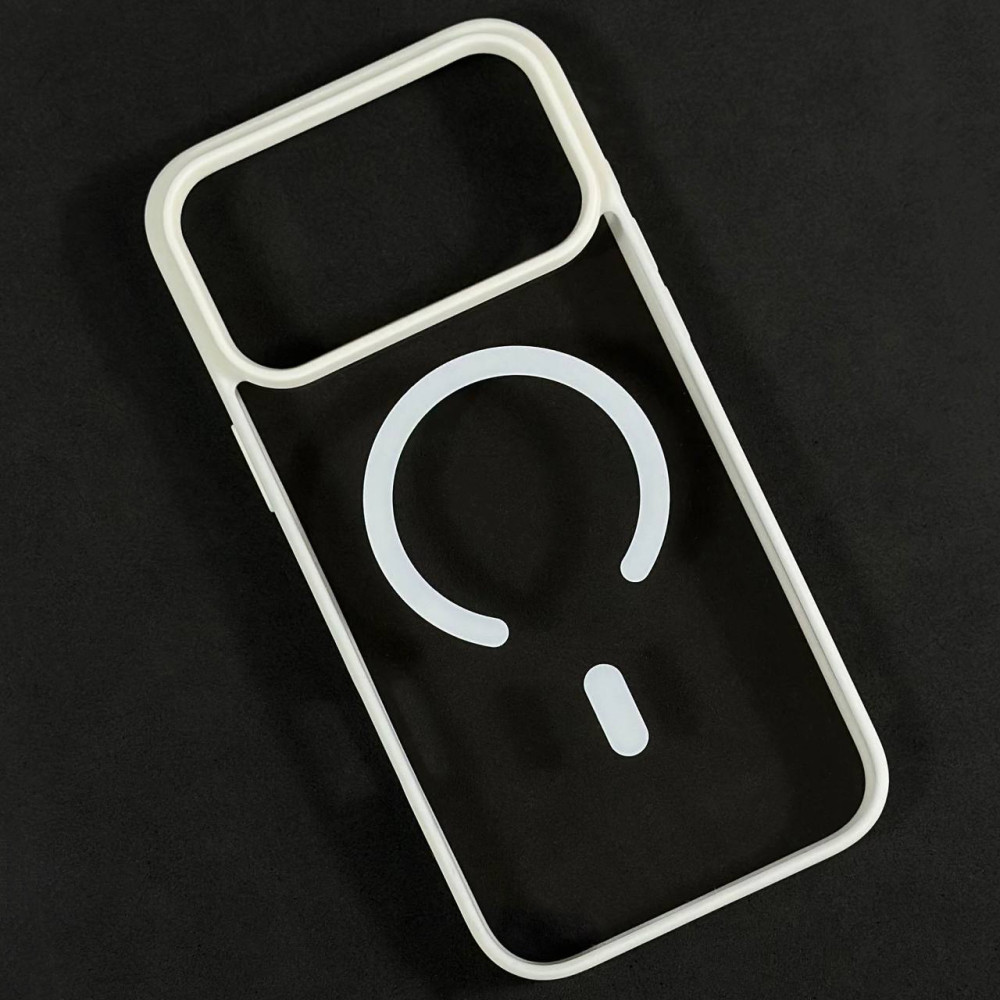 Захисний чохол (накладка) Matte Acrylic Magnetic для Apple iPhone 17 Pro Білий прозорий
