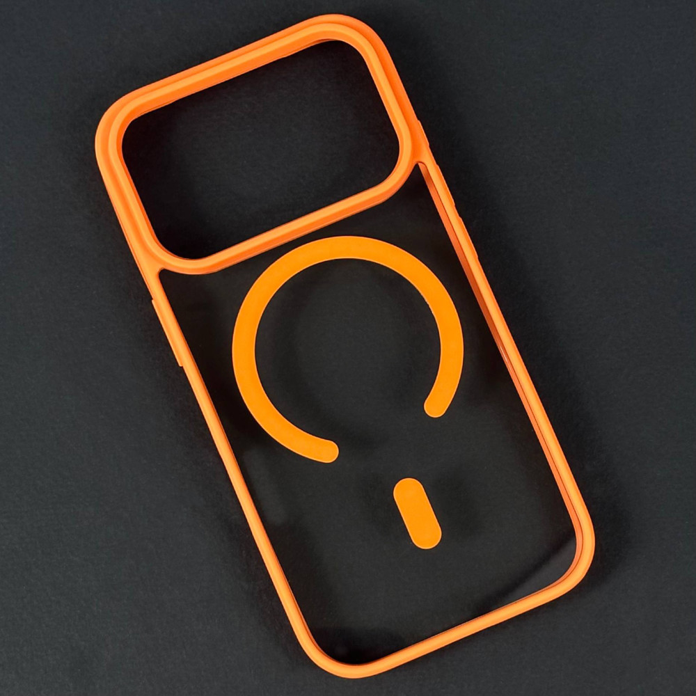 Захисний чохол (накладка) Matte Acrylic Magnetic для Apple iPhone 17 Pro Помаранчевий прозорий