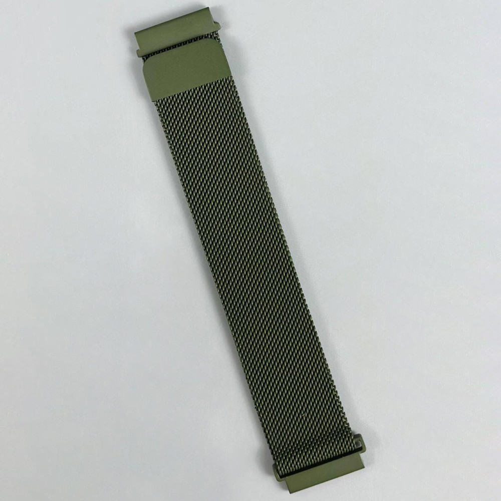 Ремінець для годинника універсальний металевий Milanese Loop 22мм (Olive Green)