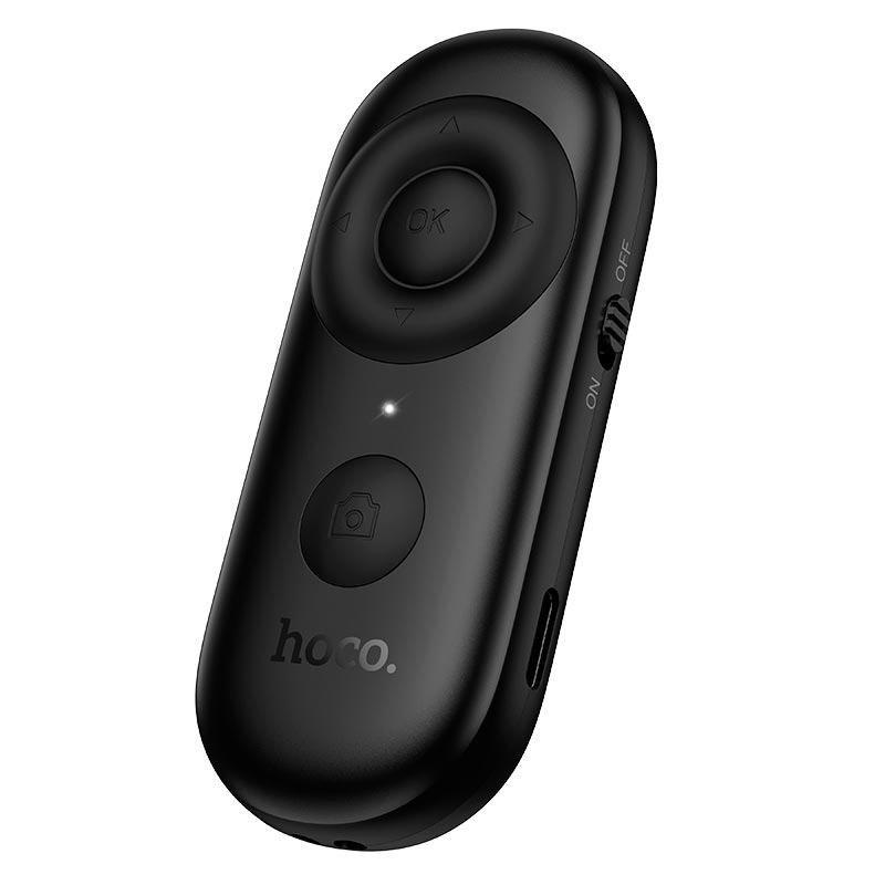 Багатофункціональний Bluetooth пульт дистанційного керування для смартфона HOCO GM204 (Bluetooth 5.4, 320 mAh, до 70 годин) — Чорний