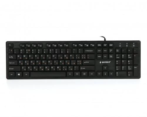 Клавіатура Gembird KB-MCH-03-UA Black, тонка, мультимедійна, USB (KB-MCH-03-UA)
