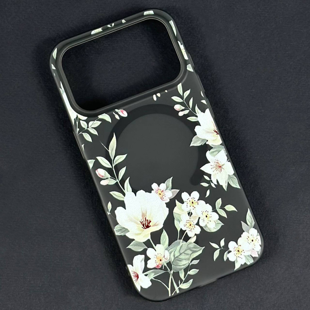 Захисний чохол (накладка) Matte Spring Bloom Magnetic для Apple IPhone 15 Pro Max Чорний