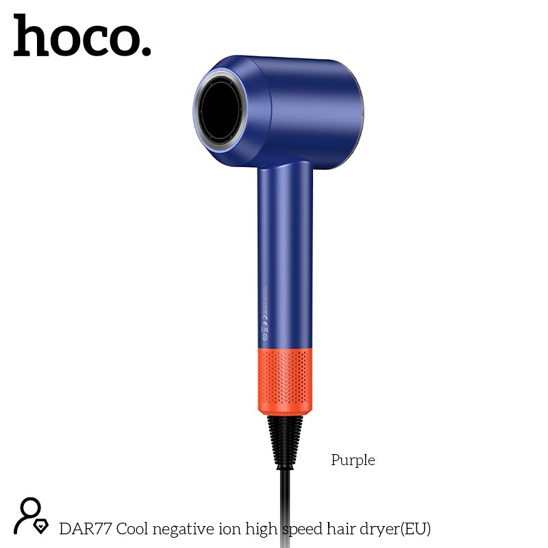 Високошвидкісний фен для волосся з іонізацією HOCO DAR77 Cool 1600W (110 000 об/хв, магнітна насадка)